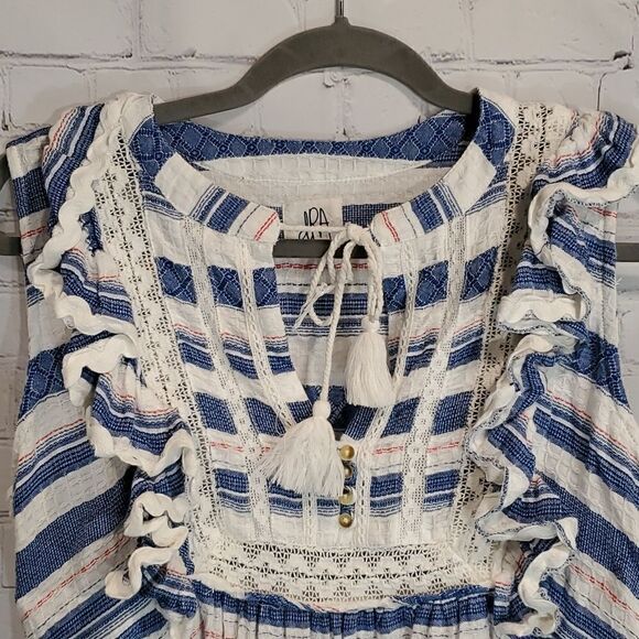 dra Los Angeles La Habana top in blue and white stripes - Picture 2 of 11